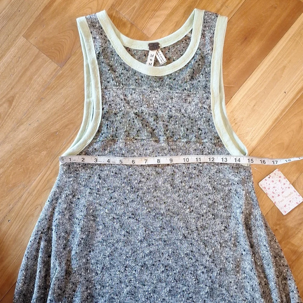 NWT Free People Bumble Bees Knees Semi Sheer Asymmetrical Tank Top Tunic Size M - Picture 8 of 9